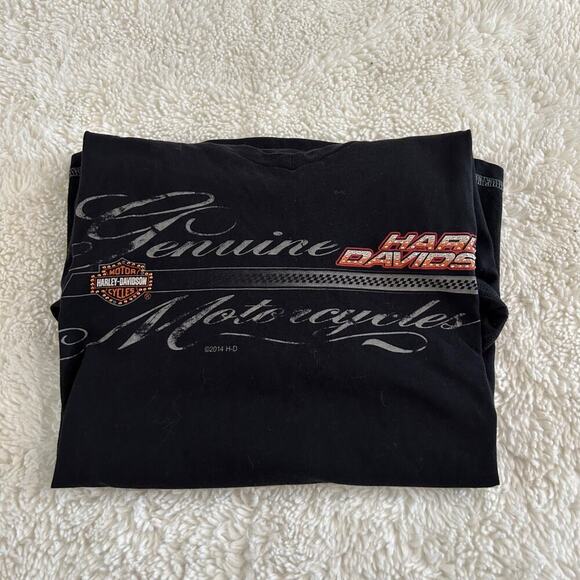 Harley-Davidson Tops - Harley Davidson Y2K Womens Logo Black Long Sleeve Shirt Villa Park, IL Sz Small